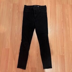 Abercrombie & Fitch Dark Black Denim High Rise Super Skinny Jeans